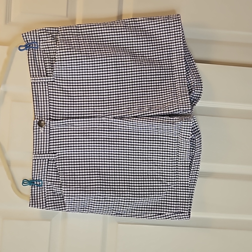 Lands' End Navy and White Gingham Women's Shorts